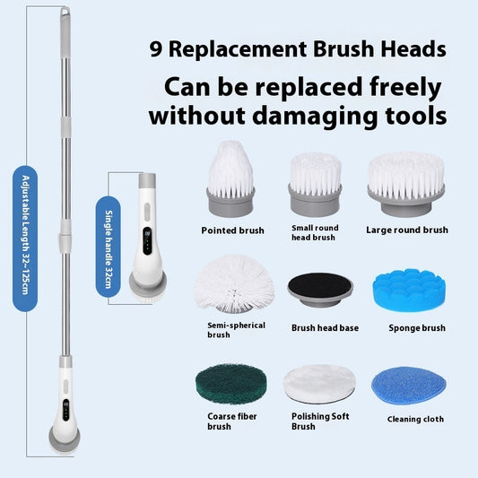 Multifunctional Electric Cleaning Brush Kitchen Bathroom Telescopic Handheld Brush
